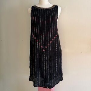 Free People Black Dress with Beaded Accents